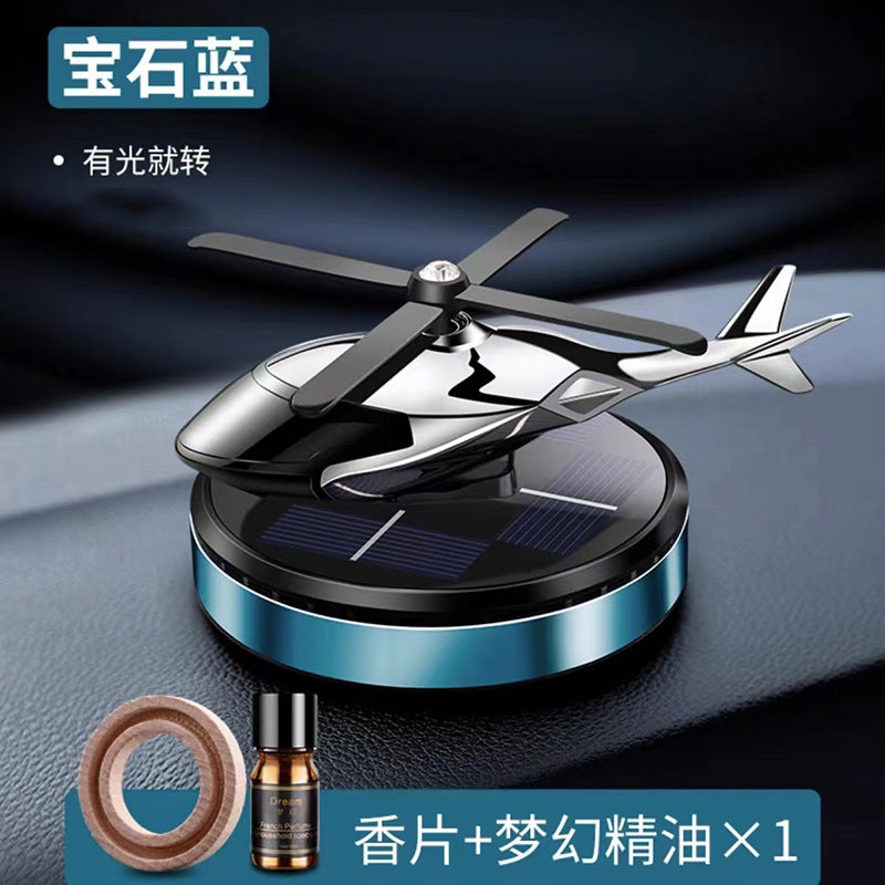 Solar-Powered Rotating Helicopter Car Ornament Creative Aromatherapy Dashboard Cross-Border Men's Car Accessories Fragrance Holder - image 4
