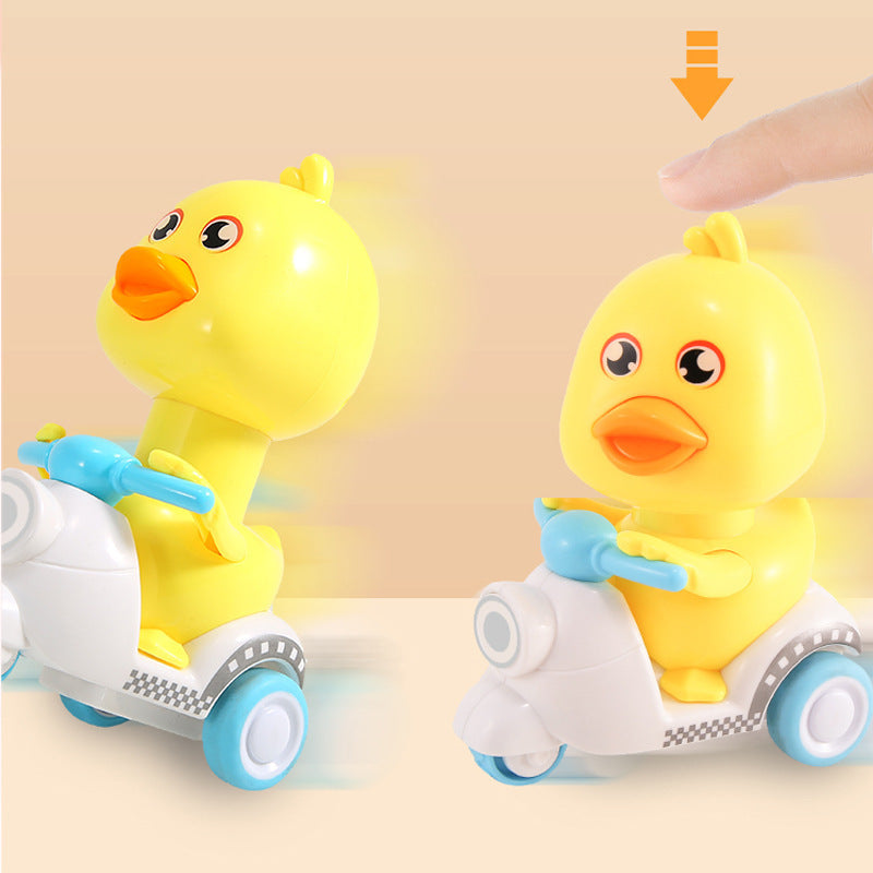 Little Yellow Duck Pull Back Press Car Cartoon Motorcycle Inertial Sliding Baby Toy Car Children's Gift Street Stall Wholesale - image 2