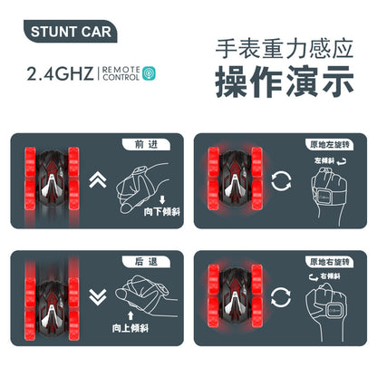 New Double-Sided Cool Remote Control Car with Gesture Control, Gyroscope, Colorful Lights, 360-Degree Upright Driving, Gift Model Car for Boys - image 4