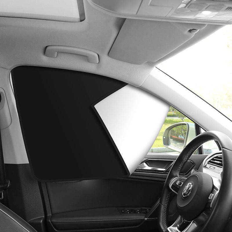 Car sunshade summer sunscreen car curtain full shading magnetic opaque sunshade titanium silver sunshade curtain - image 4