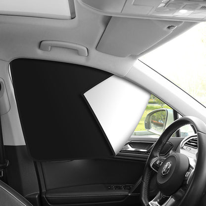 Car sunshade summer sunscreen car curtain full shading magnetic opaque sunshade titanium silver sunshade curtain - image 4