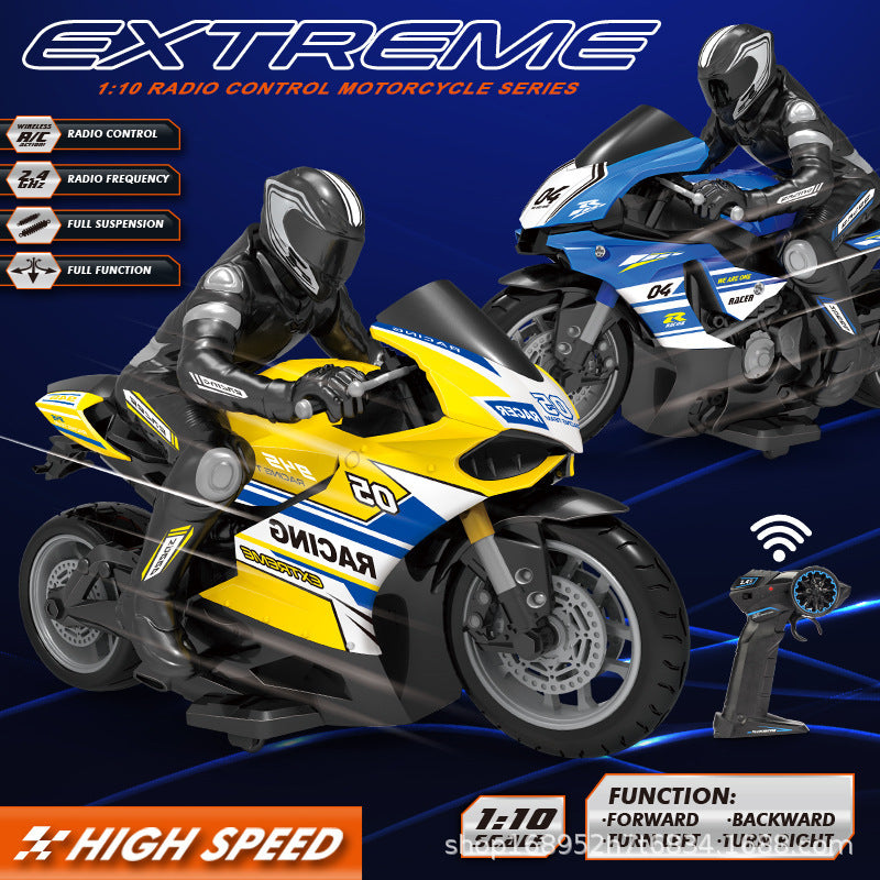 Cross-border new 2.4G high-speed remote control motorcycle off-road stunt drift four-way remote control model toy car gift - image 1
