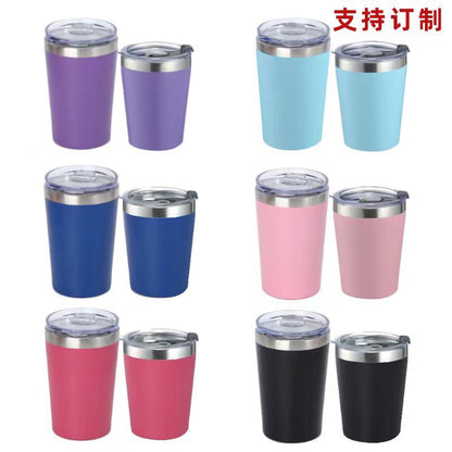Cross-border Simple 12oz Mini Milk Cup 304 Stainless Steel Vacuum Coffee Cup Outdoor Car Portable Thermos Cup - image 2
