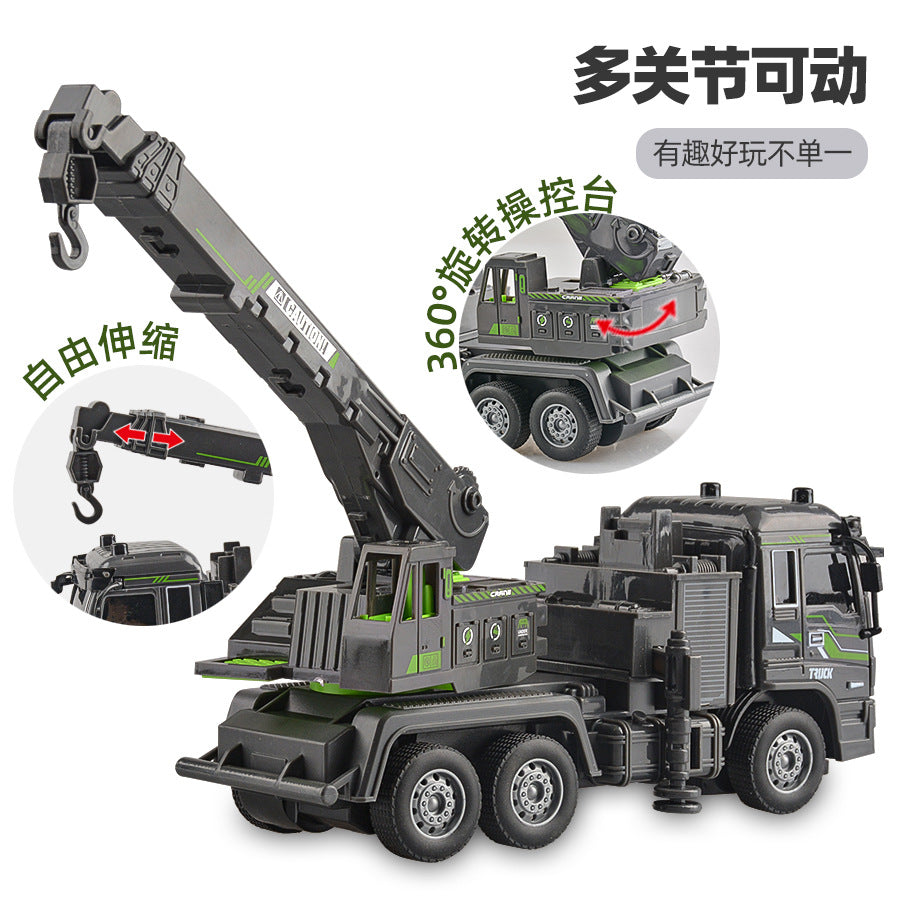 Children's remote control engineering vehicle toy car 1:32 four-way light simulation electric dump truck stirring crane engineering vehicle - image 4