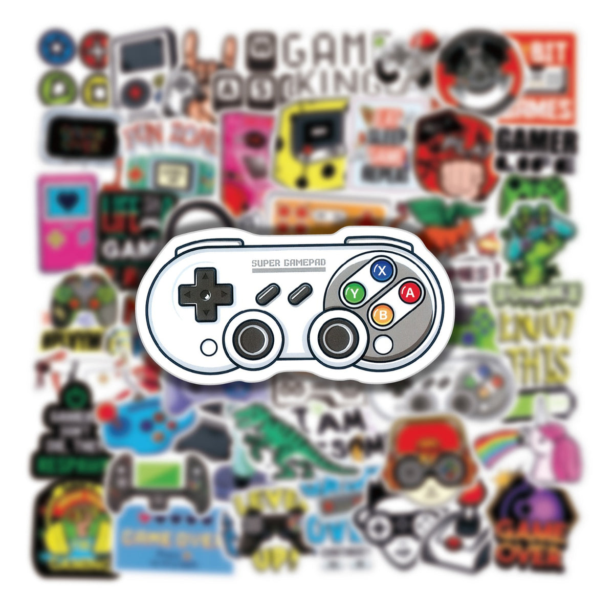50 pieces of classic game machine graffiti stickers luggage notebook water Cup electric car Children cartoon graffiti - image 3