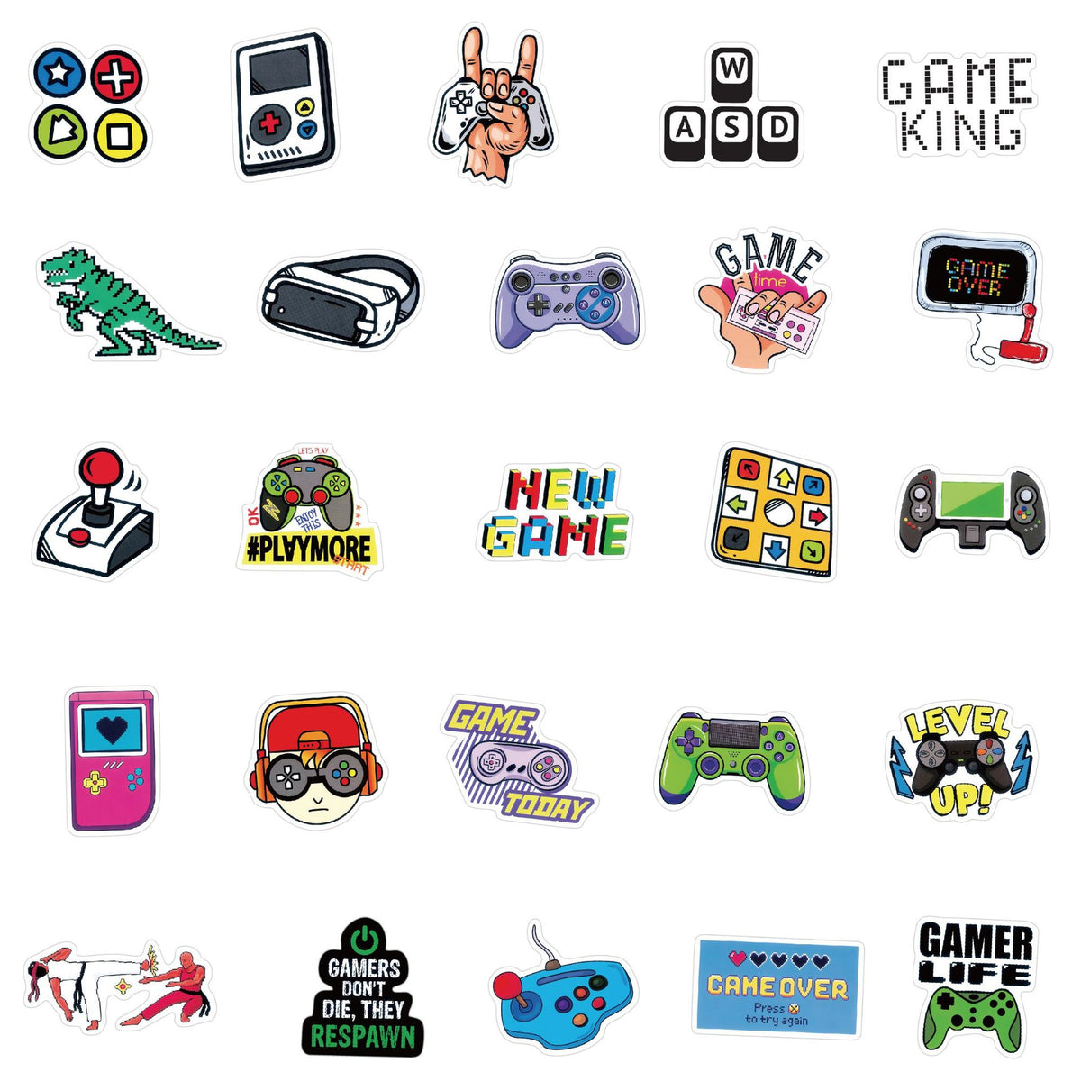 50 pieces of classic game machine graffiti stickers luggage notebook water Cup electric car Children cartoon graffiti - image 4