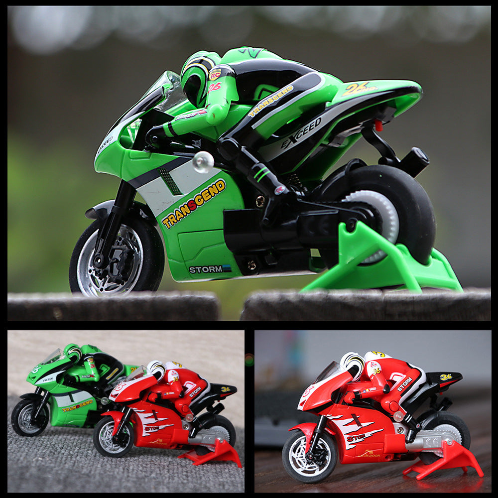 8012 shenqiwei 2.4G jumping remote control charging motorcycle RC full scale elegant racing car mini high speed - image 2