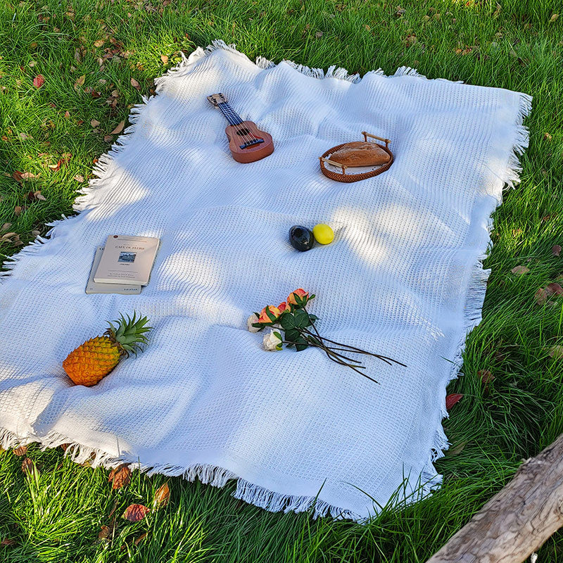 Outdoor Picnic Mat Linen Tablecloth Camping Style Blanket Atmosphere Tablecloth Picnic Mat Outing Car Trunk Mat - image 1
