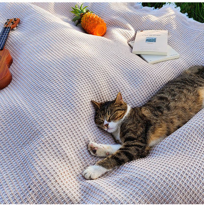 Outdoor Picnic Mat Linen Tablecloth Camping Style Blanket Atmosphere Tablecloth Picnic Mat Outing Car Trunk Mat - image 2