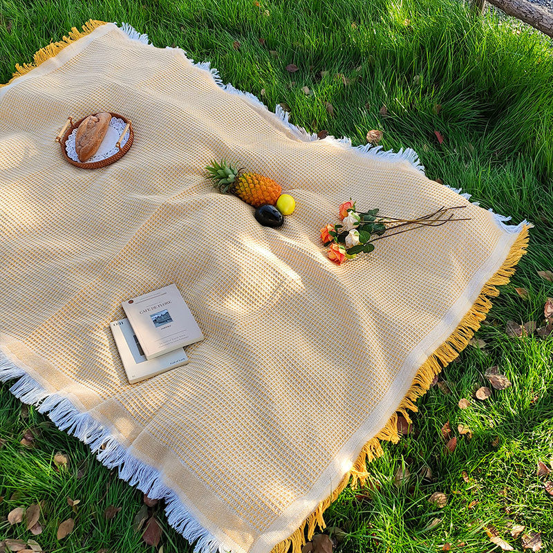 Outdoor Picnic Mat Linen Tablecloth Camping Style Blanket Atmosphere Tablecloth Picnic Mat Outing Car Trunk Mat - image 3
