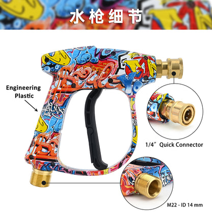 High pressure washer car wash water gun 5 color nozzle fan-shaped cylindrical new limited edition painted water gun head M22 water gun - image 2