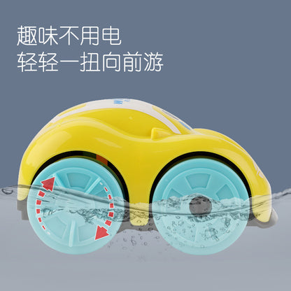 Children's car water and land dual-use winding clockwork toy bathroom swimming pool playing water baby bath artifact - image 2