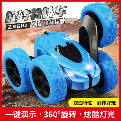 Cross-Border Double-Sided Stunt Dump Truck, Flip Truck, Rolling 360-Degree Rotating Car, Wireless Remote Control Car with Light, Wholesale - image 2