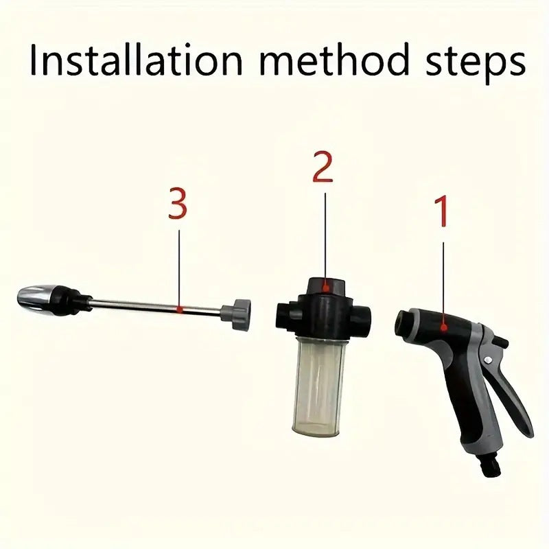 Household long rod gun car wash water gun garden nozzle household car wash tool metal extension rod plastic coated handle - image 2