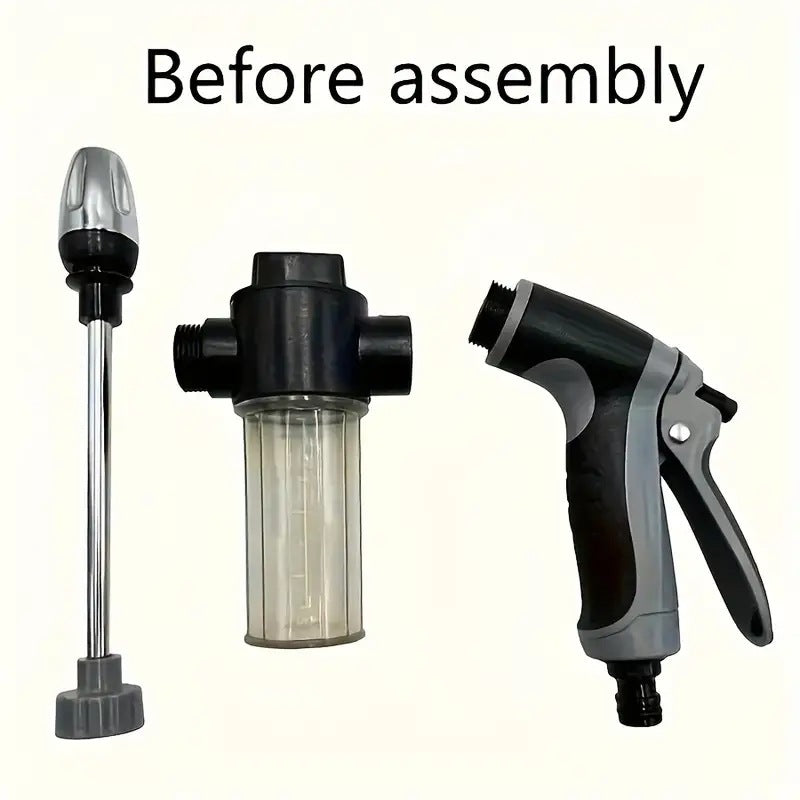 Household long rod gun car wash water gun garden nozzle household car wash tool metal extension rod plastic coated handle - image 4