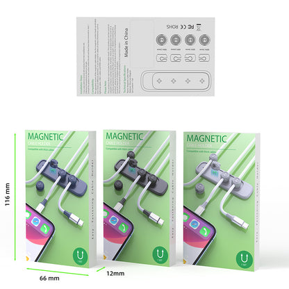 Factory Direct magnetic suction storage cable organizer data cable hub car console cable holder desktop storage Winder - image 4