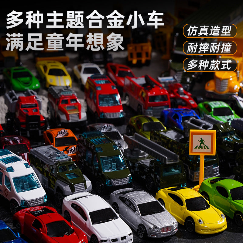 Cross-Border Children's Simulation Alloy Car Toy Scooter Racing Car Engineering Vehicle Fire Truck Boy Mini Car Model - image 2