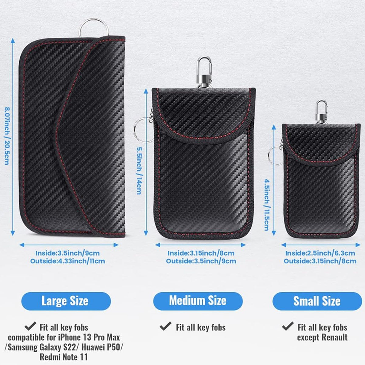 New Product 2025 Cross-border Foreign Trade RFID Carbon Fiber Small Zhongda Car Shielded Key Bag Mobile Phone Anti-radiation Bag - image 1