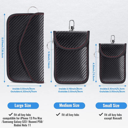 New Product 2025 Cross-border Foreign Trade RFID Carbon Fiber Small Zhongda Car Shielded Key Bag Mobile Phone Anti-radiation Bag - image 1
