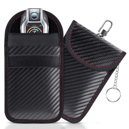 New Product 2025 Cross-border Foreign Trade RFID Carbon Fiber Small Zhongda Car Shielded Key Bag Mobile Phone Anti-radiation Bag - image 2