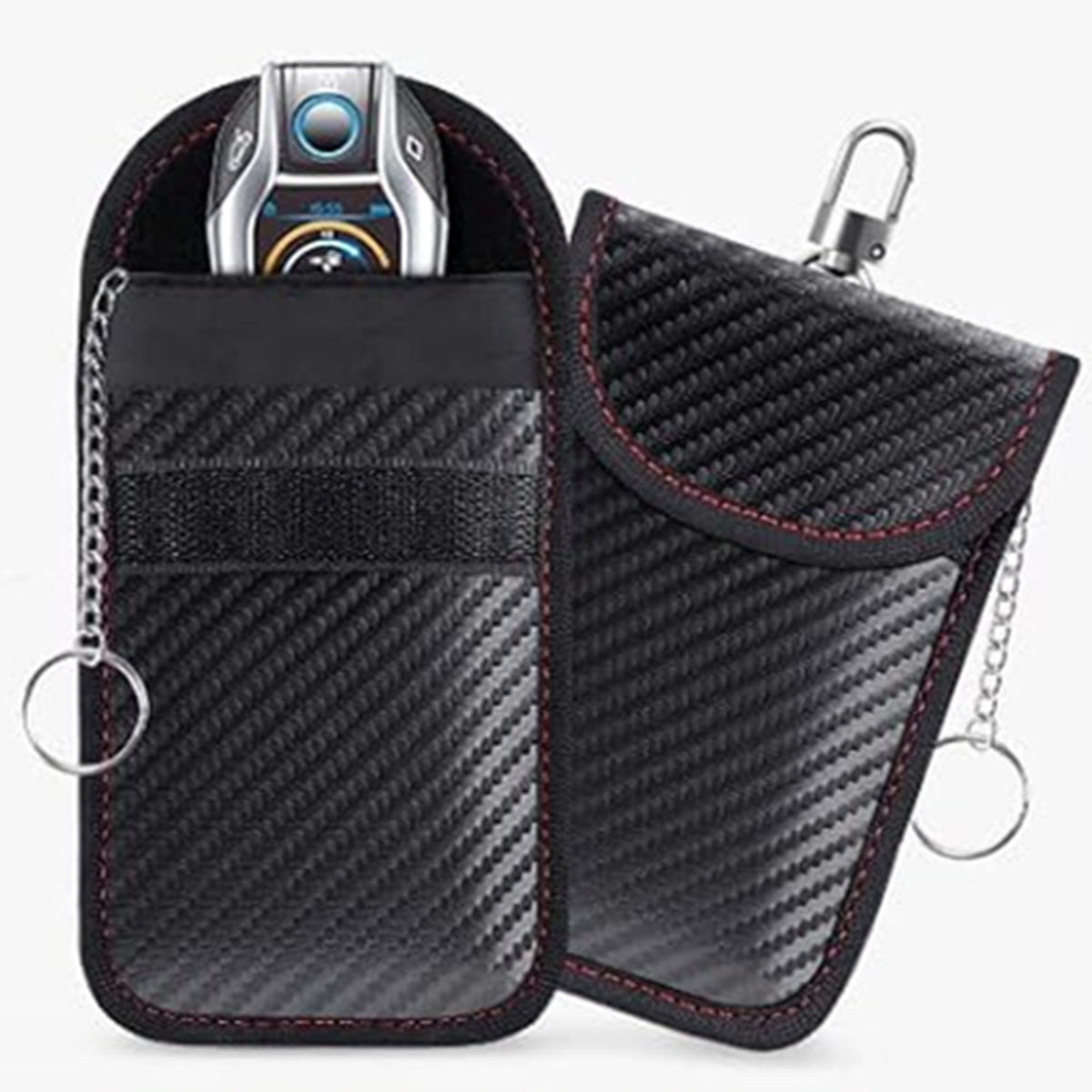 New Product 2025 Cross-border Foreign Trade RFID Carbon Fiber Small Zhongda Car Shielded Key Bag Mobile Phone Anti-radiation Bag - image 5