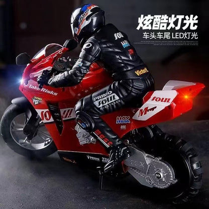 Cross-border stunt remote control car cocking drift rotating self-balancing competitive remote control motorcycle electric toy car wholesale - image 1