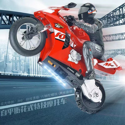 Cross-border stunt remote control car cocking drift rotating self-balancing competitive remote control motorcycle electric toy car wholesale - image 2
