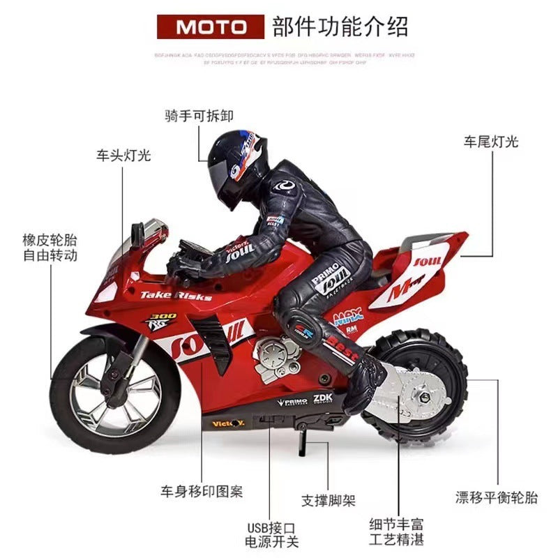 Cross-border stunt remote control car cocking drift rotating self-balancing competitive remote control motorcycle electric toy car wholesale - image 4
