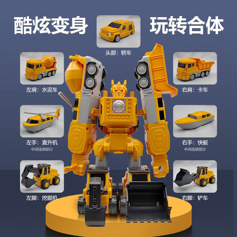 Children's Magnetic Toy Car Boy Building Blocks Assembly Splicing Engineering Vehicle Deformation Puzzle King Kong Robot 2-3 Years Old 6 - image 3