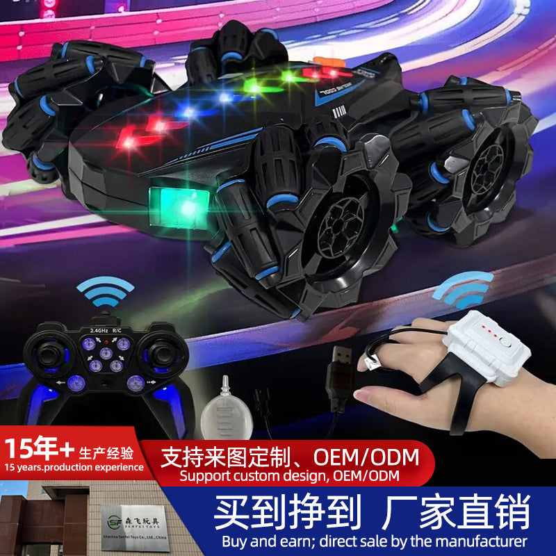 Children's remote control toy car double-sided spray car drift car gesture sensing four-wheel drive off-road vehicle cross-border hot wholesale - image 1
