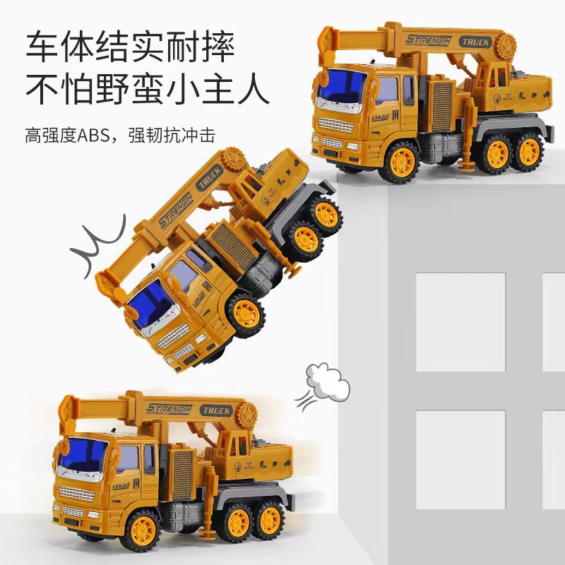 Children's large engineering vehicle toy boy gift box suit excavator soil pushing hook machine stirring Crane 3 car 4 - image 4