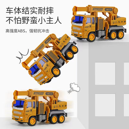 Children's large engineering vehicle toy boy gift box suit excavator soil pushing hook machine stirring Crane 3 car 4 - image 4