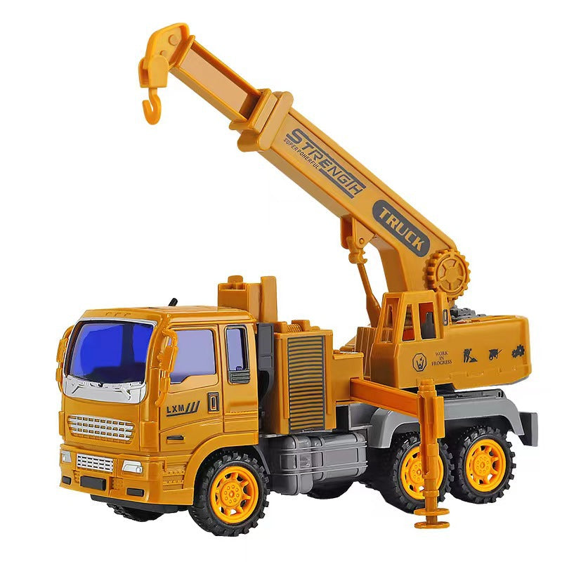 Children's large engineering vehicle toy boy gift box suit excavator soil pushing hook machine stirring Crane 3 car 4 - image 5