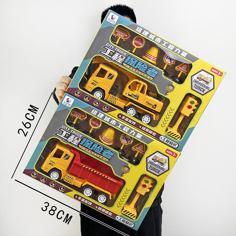 Construction Vehicle Fire Truck Toy Set Toy Car Pull-Back Car Kindergarten Training Institution Gift Boy Toy - image 3