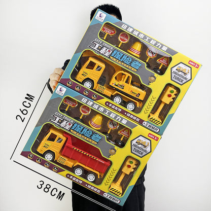 Construction Vehicle Fire Truck Toy Set Toy Car Pull-Back Car Kindergarten Training Institution Gift Boy Toy - image 3