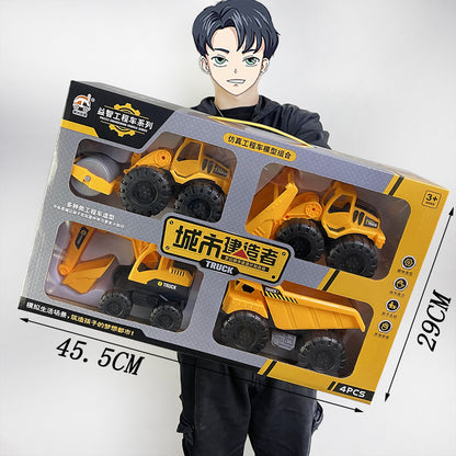 Construction Vehicle Fire Truck Toy Set Toy Car Pull-Back Car Kindergarten Training Institution Gift Boy Toy - image 4