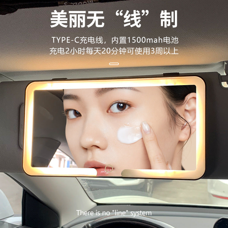 Car Sun Visor Makeup Mirror with Led Lights, Illuminated Vanity Mirror with Led Lights, Foldable Makeup Mirror - image 3