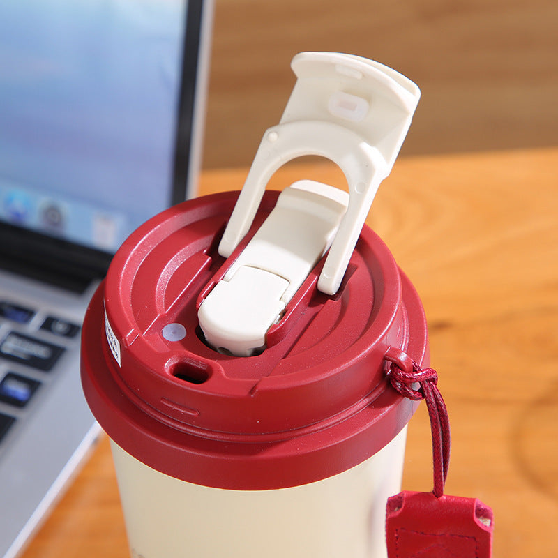Internet Celebrity Double Coffee Cup Portable 316 Stainless Steel Thermos Cup with LOGO Large Capacity Car Gift Water Cup - image 3