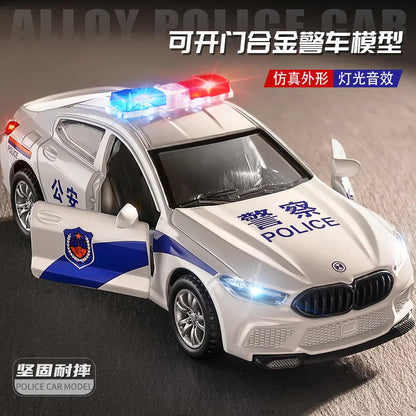 Alloy Police Car Children's Toy Car Large Simulation Car Model Swat Police Boy Toy Car Horse - image 1
