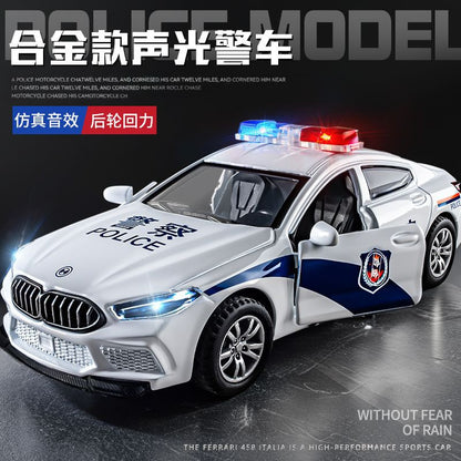 Alloy Police Car Children's Toy Car Large Simulation Car Model Swat Police Boy Toy Car Horse - image 2