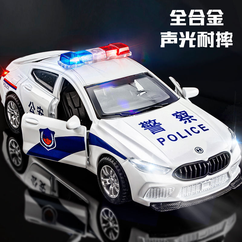 Alloy Police Car Children's Toy Car Large Simulation Car Model Swat Police Boy Toy Car Horse - image 3