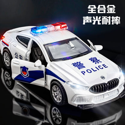 Alloy Police Car Children's Toy Car Large Simulation Car Model Swat Police Boy Toy Car Horse - image 3