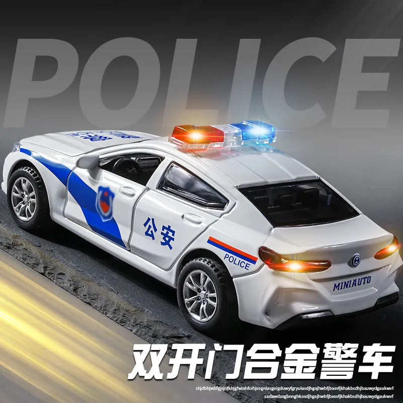Alloy Police Car Children's Toy Car Large Simulation Car Model Swat Police Boy Toy Car Horse - image 4