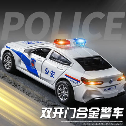 Alloy Police Car Children's Toy Car Large Simulation Car Model Swat Police Boy Toy Car Horse - image 4