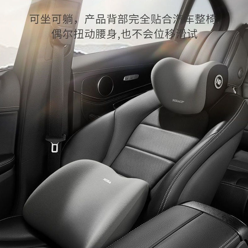 Car Headrest and Lumbar Support Set Wholesale Car Seat Support Car Lumbar Pillow Memory Foam Lumbar Cushion with Logo Printing - image 2