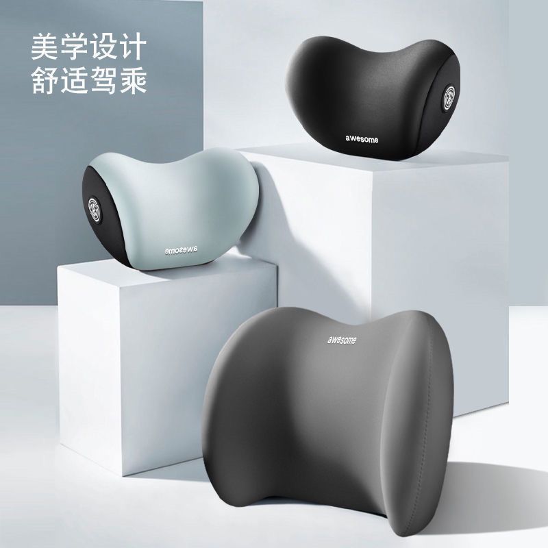 Car Headrest and Lumbar Support Set Wholesale Car Seat Support Car Lumbar Pillow Memory Foam Lumbar Cushion with Logo Printing - image 4