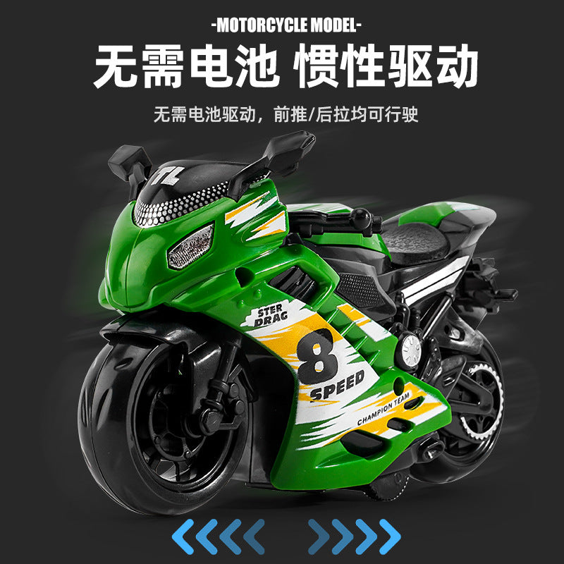 Internet Celebrity Children's Inertia Motorcycle Toy Car Little Boy Fall-Resistant Toy Car Educational Simulation Model Street Stall Wholesale - image 2