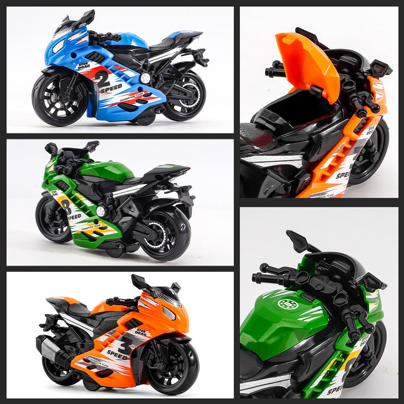 Internet Celebrity Children's Inertia Motorcycle Toy Car Little Boy Fall-Resistant Toy Car Educational Simulation Model Street Stall Wholesale - image 4