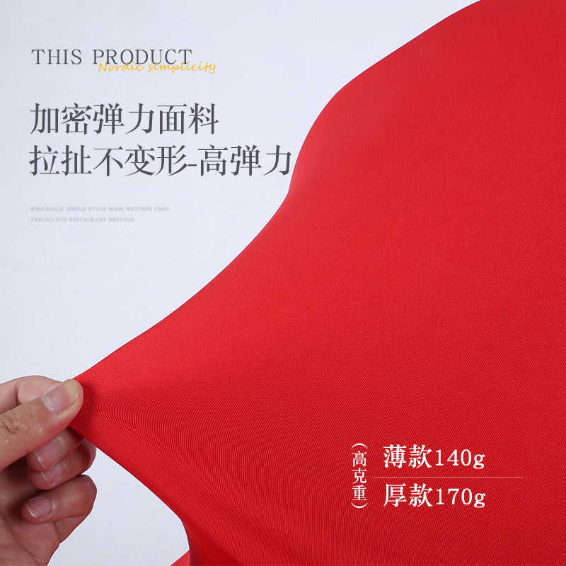 White Chair Cover Elastic Cover Hotel Wedding Banquet Chair Cover All-Inclusive Chair Seat Cover Stool Cover Export Wholesale 140g - image 2