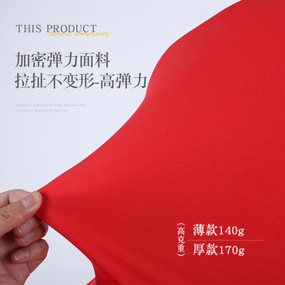 White Chair Cover Elastic Cover Hotel Wedding Banquet Chair Cover All-Inclusive Chair Seat Cover Stool Cover Export Wholesale 140g - image 2